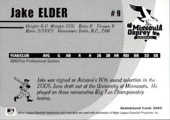 2005 Grandstand Missoula Osprey #7 Jake Elder Back
