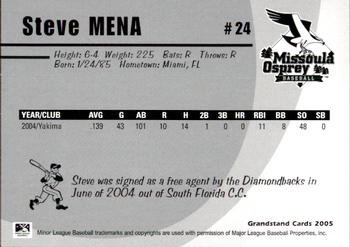 2005 Grandstand Missoula Osprey #24 Steve Mena Back