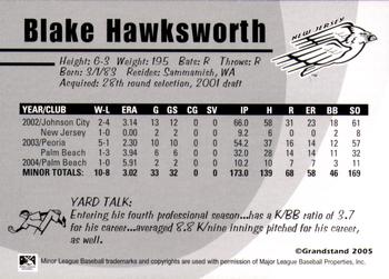2005 Grandstand New Jersey Cardinals #NNO Blake Hawksworth Back