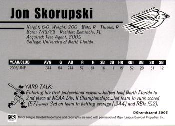 2005 Grandstand New Jersey Cardinals #NNO John Skorupski Back