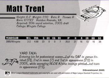 2005 Grandstand New Jersey Cardinals #NNO Matt Trent Back