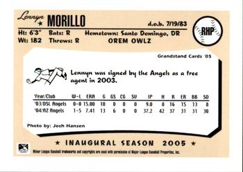 2005 Grandstand Orem Owlz #NNO Lennyn Morillo Back