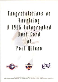 1995 Best - Autographs #NNO Paul Wilson Back