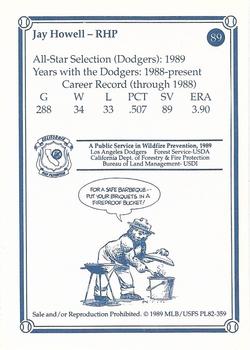 1989 Los Angeles Dodgers Greats Smokey #89 Jay Howell Back
