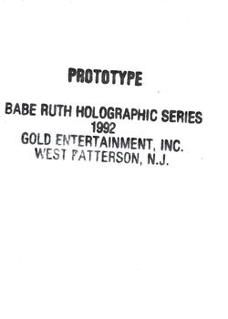 1992 Gold Entertainment Ruth #NNO Babe Ruth Back