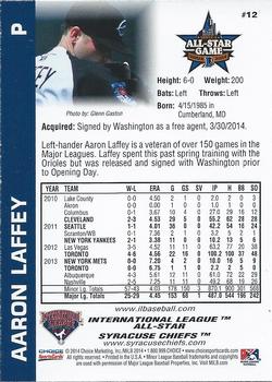 2014 Choice International League All-Stars #12 Aaron Laffey Back