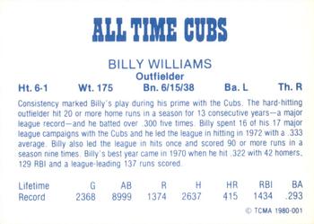 1980 TCMA All Time Chicago Cubs #001 Billy Williams Back