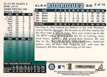 1998 Score Seattle Mariners #2 Alex Rodriguez Back