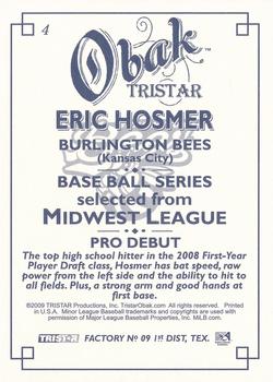 2009 TriStar Obak #4 Eric Hosmer Back