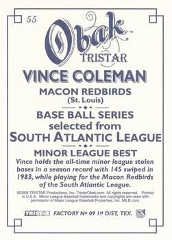 2009 TriStar Obak #55 Vince Coleman Back