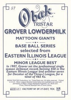 2009 TriStar Obak #57 Grover Lowdermilk Back