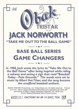 2009 TriStar Obak #86 Jack Norworth Back