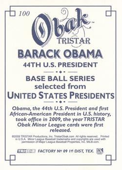 2009 TriStar Obak #100a Barack Obama Back
