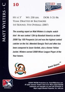 2009 TriStar PROjections #10 Matt Wieters Back