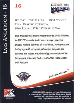 2009 TriStar PROjections #16 Lars Anderson Back