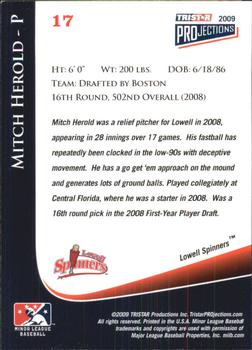 2009 TriStar PROjections #17 Mitch Herold Back