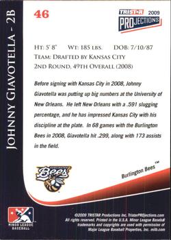 2009 TriStar PROjections #46 Johnny Giavotella Back