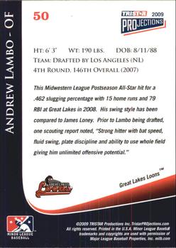 2009 TriStar PROjections #50 Andrew Lambo Back