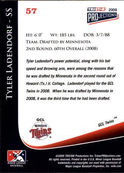 2009 TriStar PROjections #57 Tyler Ladendorf Back
