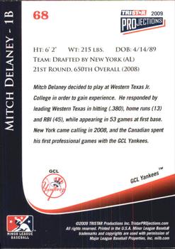 2009 TriStar PROjections #68 Mitch Delaney Back