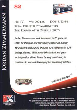 2009 TriStar PROjections #82 Jordan Zimmermann Back