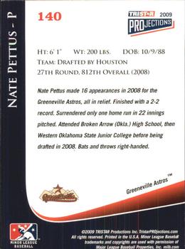 2009 TriStar PROjections #140 Nate Pettus Back