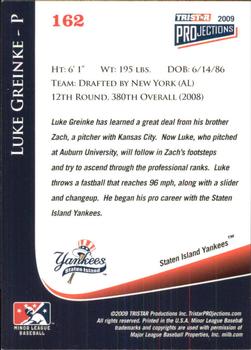 2009 TriStar PROjections #162 Luke Greinke Back