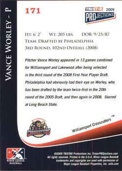 2009 TriStar PROjections #171 Vance Worley Back