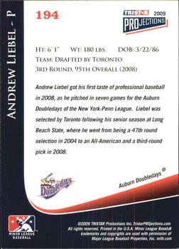 2009 TriStar PROjections #194 Andrew Liebel Back