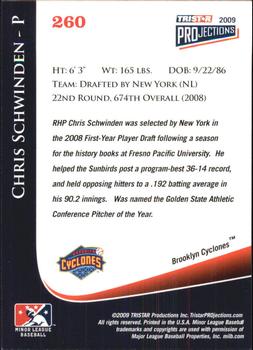 2009 TriStar PROjections #260 Chris Schwinden Back