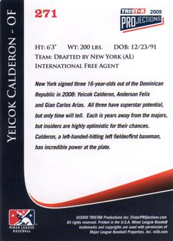 2009 TriStar PROjections #271 Yeicok Calderon Back