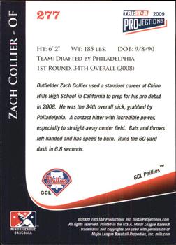 2009 TriStar PROjections #277 Zach Collier Back