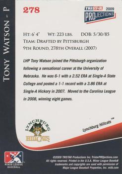 2009 TriStar PROjections #278 Tony Watson Back