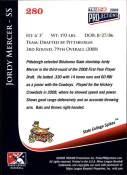 2009 TriStar PROjections #280 Jordy Mercer Back
