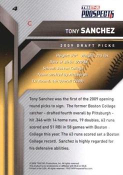 2009 TriStar Prospects Plus #4a Tony Sanchez Back