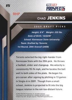 2009 TriStar Prospects Plus #15 Chad Jenkins Back