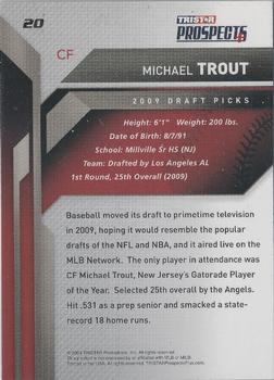 2009 TriStar Prospects Plus #20 Michael Trout Back