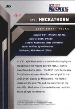 2009 TriStar Prospects Plus #36 Kyle Heckathorn Back