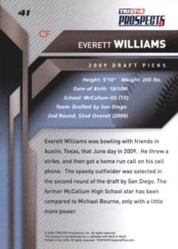 2009 TriStar Prospects Plus #41 Everett Williams Back