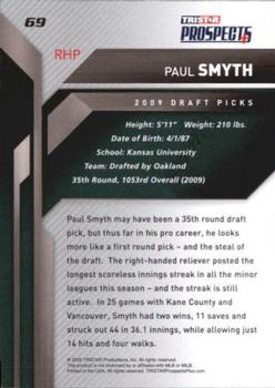 2009 TriStar Prospects Plus #69 Paul Smyth Back