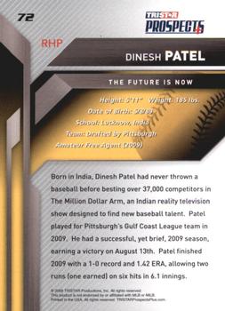 2009 TriStar Prospects Plus #72 Dinesh Patel Back