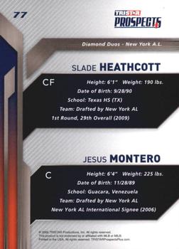 2009 TriStar Prospects Plus #77 Slade Heathcott / Jesus Montero Back