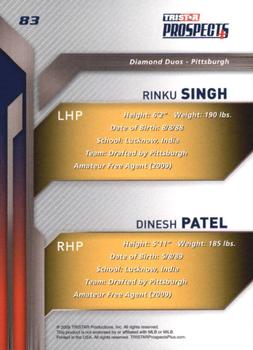 2009 TriStar Prospects Plus #83 Rinku Singh / Dinesh Patel Back