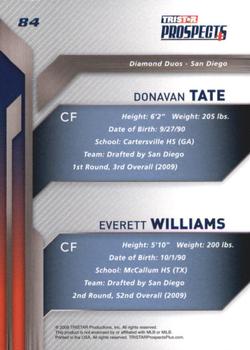 2009 TriStar Prospects Plus #84 Donavan Tate / Everett Williams Back