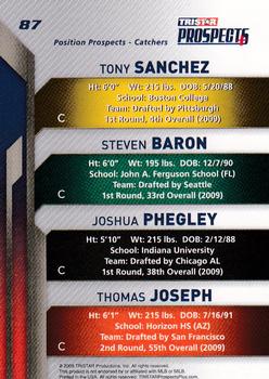 2009 TriStar Prospects Plus #87 Tony Sanchez / Steven Baron / Joshua Phegley / Thomas Joseph Back