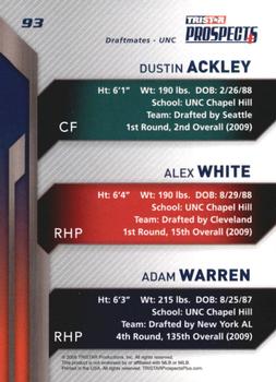 2009 TriStar Prospects Plus #93 Dustin Ackley / Alex White / Adam Warren Back