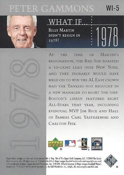 2004 UD Rivals - What If #WI-5 Billy Martin Back