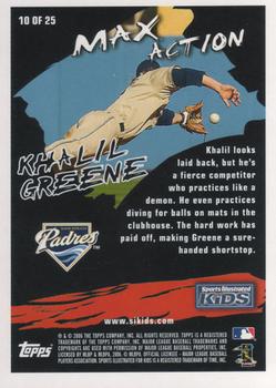 2006 Topps Opening Day - Sports Illustrated For Kids #10 Khalil Greene Back