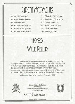 1988 Perez-Steele Great Moments Series 3 #25 Willie Keeler Back