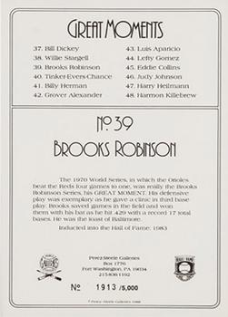 1988 Perez-Steele Great Moments Series 4 #39 Brooks Robinson Back